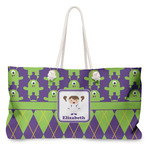Astronaut, Aliens & Argyle Large Tote Bag with Rope Handles (Personalized)