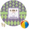 Astronaut, Aliens & Argyle Round Beach Towel (Personalized)