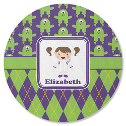 Astronaut, Aliens & Argyle Round Rubber Backed Coaster (Personalized)