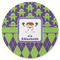 Astronaut, Aliens & Argyle Round Rubber Backed Coaster (Personalized)