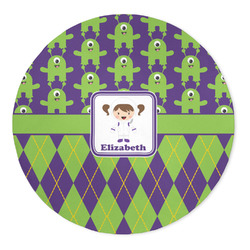 Astronaut, Aliens & Argyle 5' Round Indoor Area Rug (Personalized)