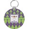 Astronaut, Aliens & Argyle Round Plastic Keychain (Personalized)