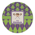 Astronaut, Aliens & Argyle Round Linen Placemat (Personalized)