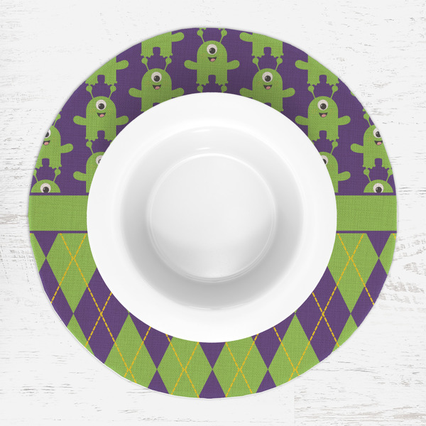 Astronaut, Aliens & Argyle Round Linen Placemats - LIFESTYLE (single)