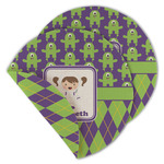 Astronaut, Aliens & Argyle Round Linen Placemat - Double Sided - Set of 4 (Personalized)