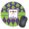 Astronaut, Aliens & Argyle Round Mouse Pad (Personalized)