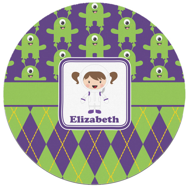 Astronaut, Aliens & Argyle Round Mousepad - APPROVAL