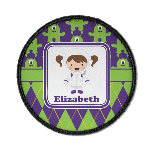 Custom Astronaut, Aliens & Argyle Iron On Round Patch w/ Name or Text