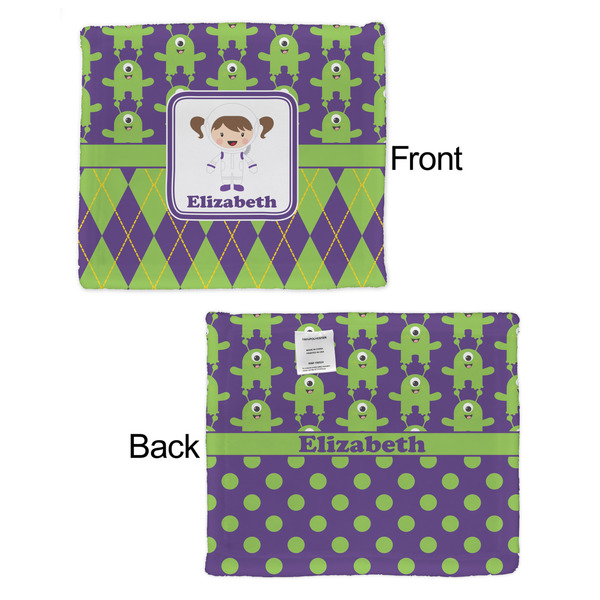 Astronaut, Aliens & Argyle Security Blanket - Front & Back View