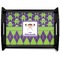 Astronaut, Aliens & Argyle Black Wooden Tray - Large (Personalized)