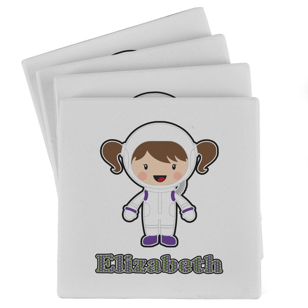 Custom Astronaut, Aliens & Argyle Absorbent Stone Coasters - Set of 4 (Personalized)