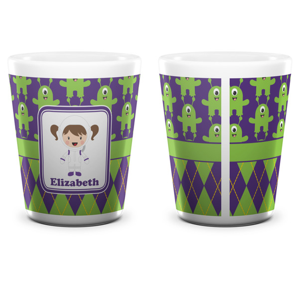 Astronaut, Aliens & Argyle Shot Glass - White - APPROVAL