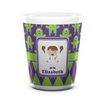 Astronaut, Aliens & Argyle Ceramic Shot Glass - 1.5 oz - White - Set of 4 (Personalized)