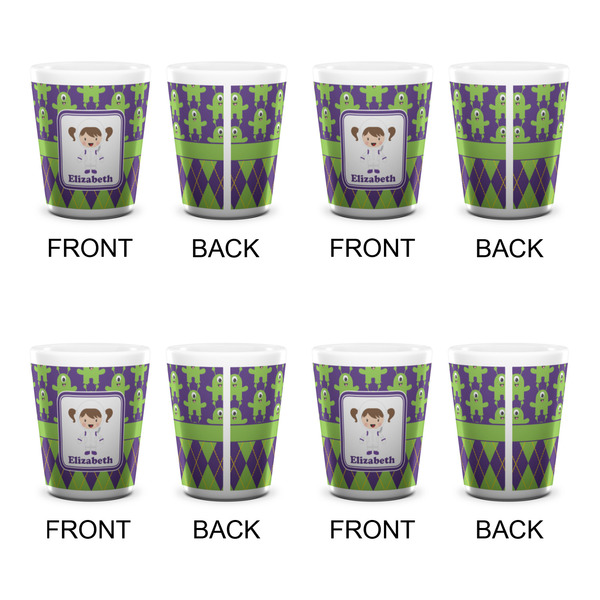Astronaut, Aliens & Argyle Shot Glass - White - Set of 4 - APPROVAL