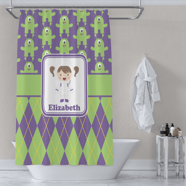 Astronaut, Aliens & Argyle Shower Curtain Lifestyle