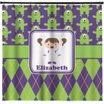 Astronaut, Aliens & Argyle Shower Curtain - Custom Size (Personalized)