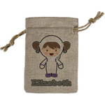 Astronaut, Aliens & Argyle Small Burlap Gift Bag - Front (Personalized)
