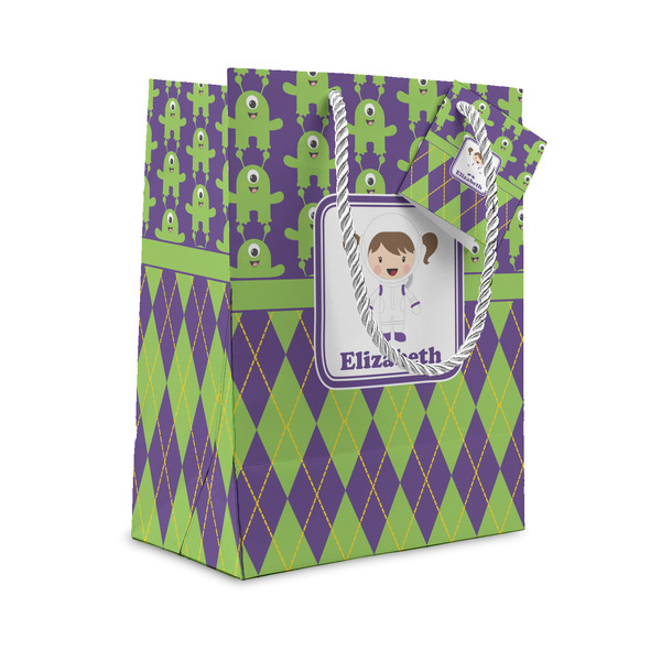 Custom Astronaut, Aliens & Argyle Small Gift Bag (Personalized)