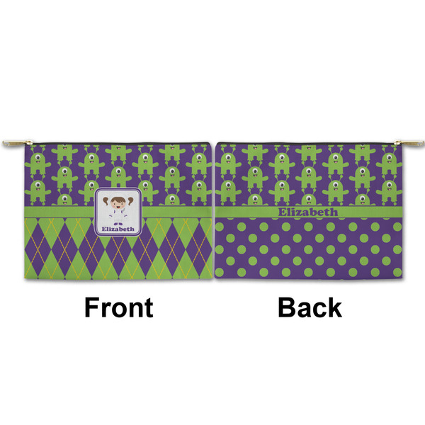 Astronaut, Aliens & Argyle Small Zipper Pouch Approval (Front and Back)