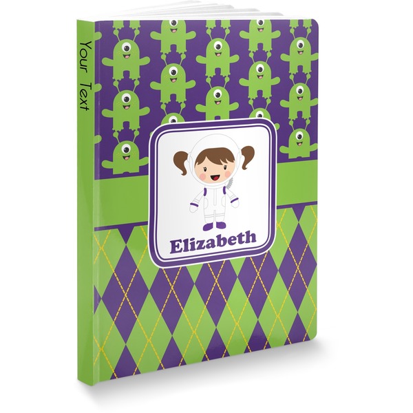 Custom Astronaut, Aliens & Argyle Softbound Notebook (Personalized)