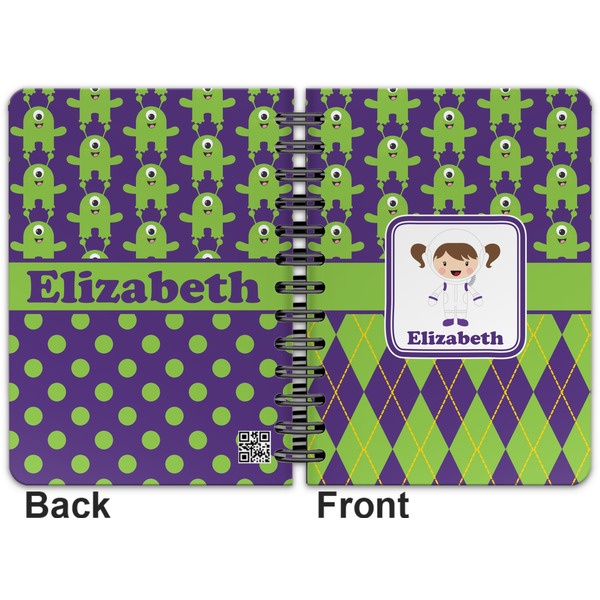 Astronaut, Aliens & Argyle Spiral Journal 5 x 7 - Apvl