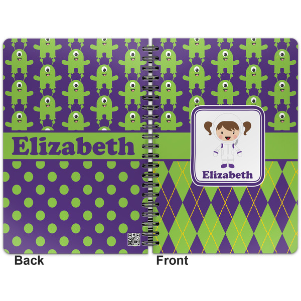 Astronaut, Aliens & Argyle Spiral Journal 7 x 10 - Apvl