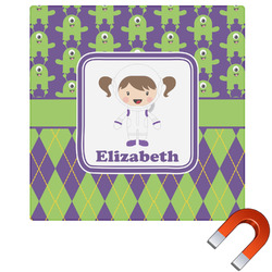Astronaut, Aliens & Argyle Square Car Magnet - 6" (Personalized)