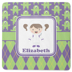 Astronaut, Aliens & Argyle Square Rubber Backed Coaster (Personalized)