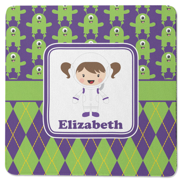 Astronaut, Aliens & Argyle Square Coaster Rubber Back - Single