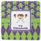 Astronaut, Aliens & Argyle Square Rubber Backed Coaster (Personalized)