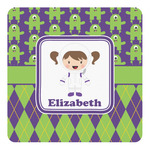 Astronaut, Aliens & Argyle Square Decal - Small (Personalized)