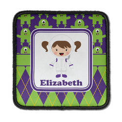 Astronaut, Aliens & Argyle Iron On Square Patch w/ Name or Text
