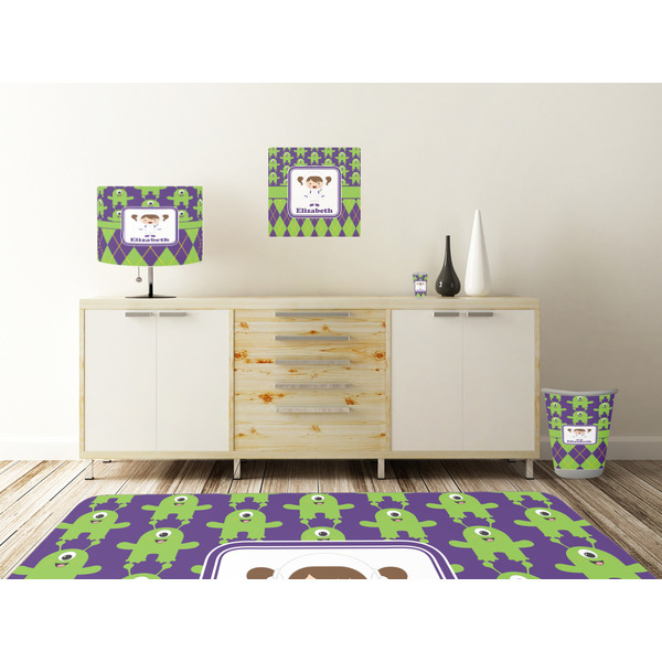 Astronaut, Aliens & Argyle Square Wall Decal Wooden Desk