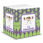 Astronaut, Aliens & Argyle Sticky Note Cube (Personalized)