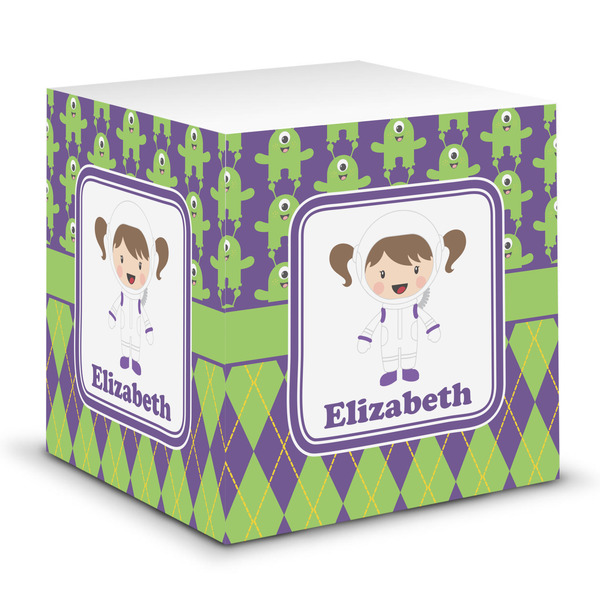Custom Astronaut, Aliens & Argyle Sticky Note Cube (Personalized)