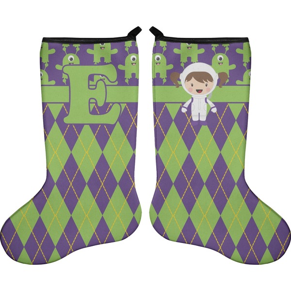 Astronaut, Aliens & Argyle Stocking - Double-Sided - Approval