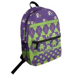 Astronaut, Aliens & Argyle Student Backpack (Personalized)