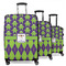 Astronaut, Aliens & Argyle 3 Piece Luggage Set - 20" Carry On, 24" Medium Checked, 28" Large Checked (Personalized)