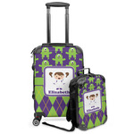 Astronaut, Aliens & Argyle Kids 2-Piece Luggage Set - Suitcase & Backpack (Personalized)