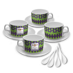 Astronaut, Aliens & Argyle Tea Cup - Set of 4 (Personalized)