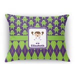 Astronaut, Aliens & Argyle Rectangular Throw Pillow Case (Personalized)