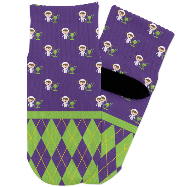 Custom Astronaut, Aliens & Argyle Toddler Ankle Socks
