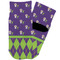 Astronaut, Aliens & Argyle Toddler Ankle Socks - Single Pair - Front and Back