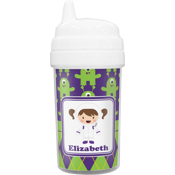 Custom Astronaut, Aliens & Argyle Sippy Cup (Personalized)