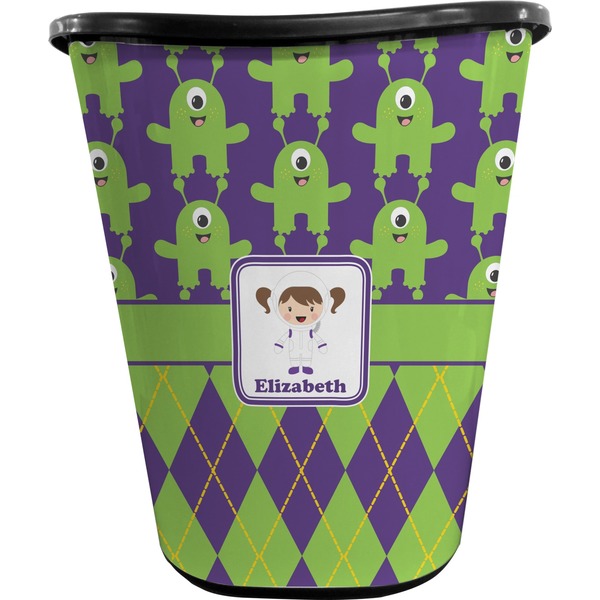 Astronaut, Aliens & Argyle Waste Basket (Black)