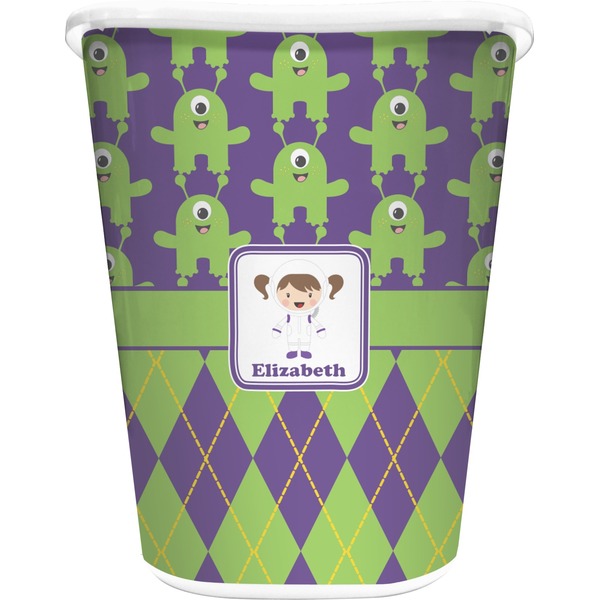 Custom Astronaut, Aliens & Argyle Waste Basket (Personalized)