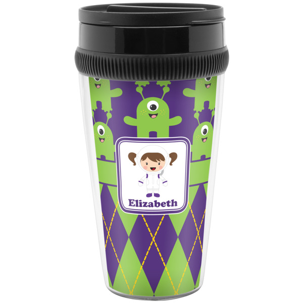 Custom Astronaut, Aliens & Argyle Acrylic Travel Mug without Handle (Personalized)