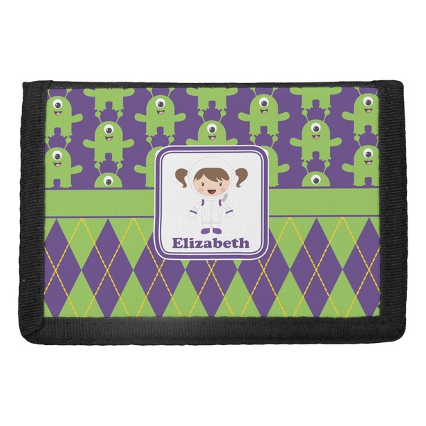 Custom Astronaut, Aliens & Argyle Trifold Wallet (Personalized)