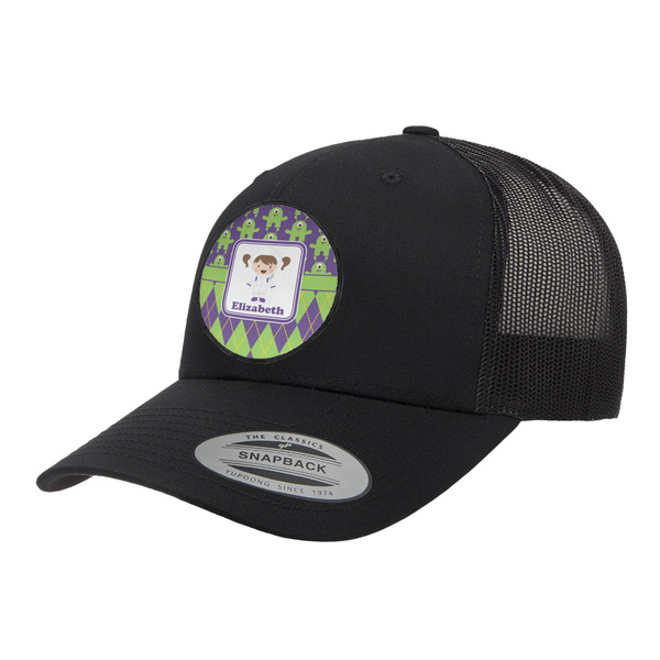 Custom Astronaut, Aliens & Argyle Trucker Hat - Black (Personalized)