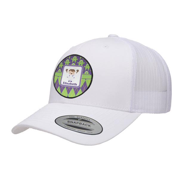 Custom Astronaut, Aliens & Argyle Trucker Hat - White (Personalized)